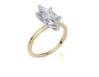 18ct Yellow Gold Marquise Cut 2.00 Carat of Lab-Grown Diamond Ring