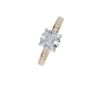 18ct Yellow Gold Round Cut 1.32 Carat tw of  Diamond Ring