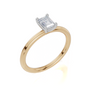 18ct Yellow Gold Emerald Cut 0.50 Carat of  Diamond Ring