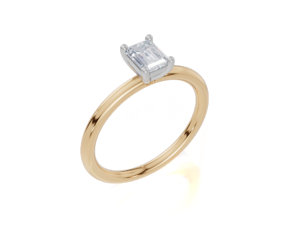 18ct Yellow Gold Emerald Cut 0.50 Carat of  Diamond Ring
