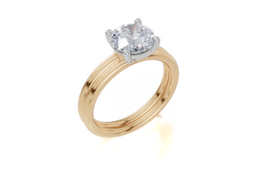 18ct Yellow Gold Round Cut 1.50 Carat of  Diamond Ring and 18ct Yellow Gold  Band
