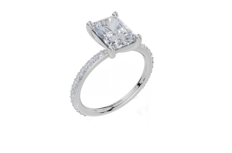 18ct White Gold Radiant Cut 2.33 Carat tw of Lab-Grown Diamond Ring