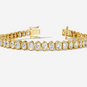 18CT Yellow Gold Oval Cut 7.60 Carat tw of Diamonds Tennis Bracelet