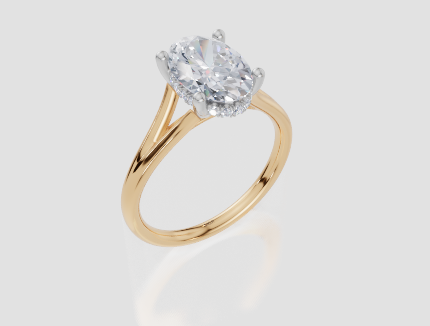 18ct Yellow Gold Oval Cut 2.09 Carat tw of Lab-Grown Diamond Ring