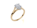 18ct Yellow Gold Pear Cut 1.00 Carat of Lab-Grown Diamond Ring