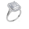 18ct White Gold Emerald Cut 4.33 Carat tw of Lab-Grown Diamond Ring