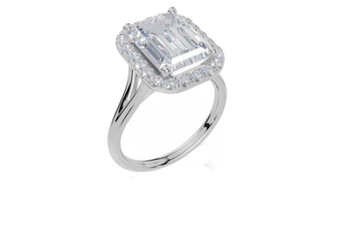 18ct White Gold Emerald Cut 4.33 Carat tw of Lab-Grown Diamond Ring