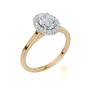 18ct Yellow Gold Oval Cut 0.91 Carat tw of Lab-Grown Diamond Ring