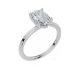 18ct White Gold Oval Cut 1.58 Carat tw of Lab-Grown Diamond Ring