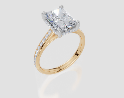 18ct Yellow Gold Radiant Cut 3.42 Carat tw of Lab-Grown Diamond Ring