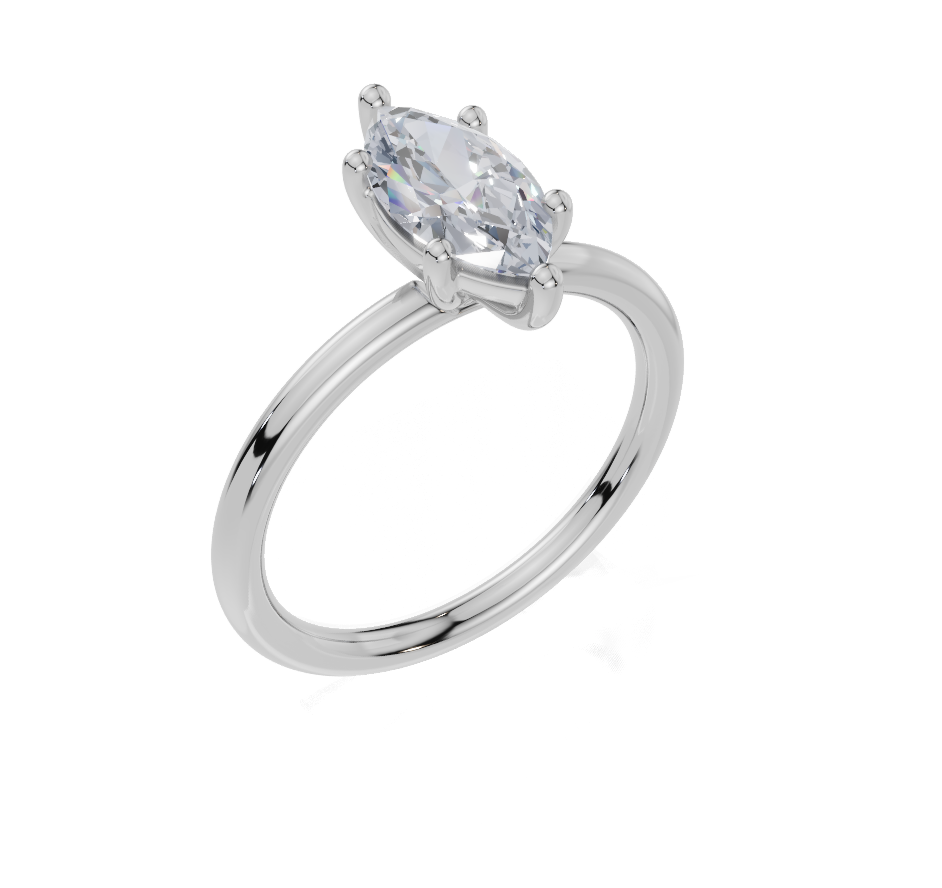 18ct White Gold Marquise Cut 1.00 Carat of Lab-Grown Diamond Ring