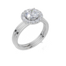 18ct White Gold Round Cut 1.27 Carat tw of Lab-Grown Diamond Ring and 18ct White Gold Lab-Grown Band