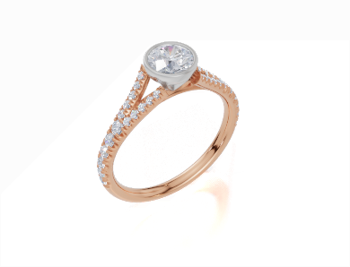 18ct Rose Gold Round Cut 0.83 Carat tw of Lab-Grown Diamond Ring