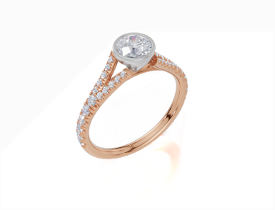 18ct Rose Gold Round Cut 0.83 Carat tw of Lab-Grown Diamond Ring
