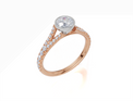 18ct Rose Gold Round Cut 0.83 Carat tw of Lab-Grown Diamond Ring