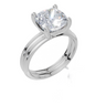 18ct White Gold Cushion Cut 3.00 Carat of  Diamond Ring and 18ct White Gold  Band