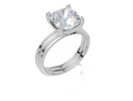18ct White Gold Cushion Cut 3.00 Carat of  Diamond Ring and 18ct White Gold  Band