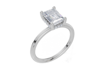 18ct White Gold Emerald Cut 1.57 Carat tw of Lab-Grown Diamond Ring