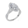 18ct White Gold Marquise Cut 2.08 Carat tw of Lab-Grown Diamond Ring