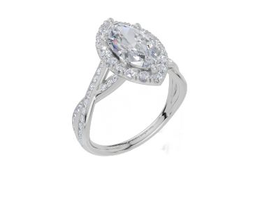 18ct White Gold Marquise Cut 2.08 Carat tw of Lab-Grown Diamond Ring