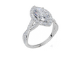 18ct White Gold Marquise Cut 2.08 Carat tw of Lab-Grown Diamond Ring
