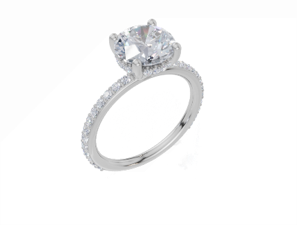 18ct White Gold Round Cut 2.41 Carat tw of Lab-Grown Diamond Ring