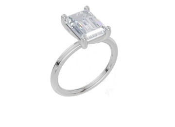 18ct White Gold Emerald Cut 3.00 Carat of  Diamond Ring