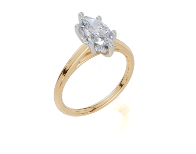 18ct Yellow Gold Marquise Cut 1.07 Carat tw of  Diamond Ring