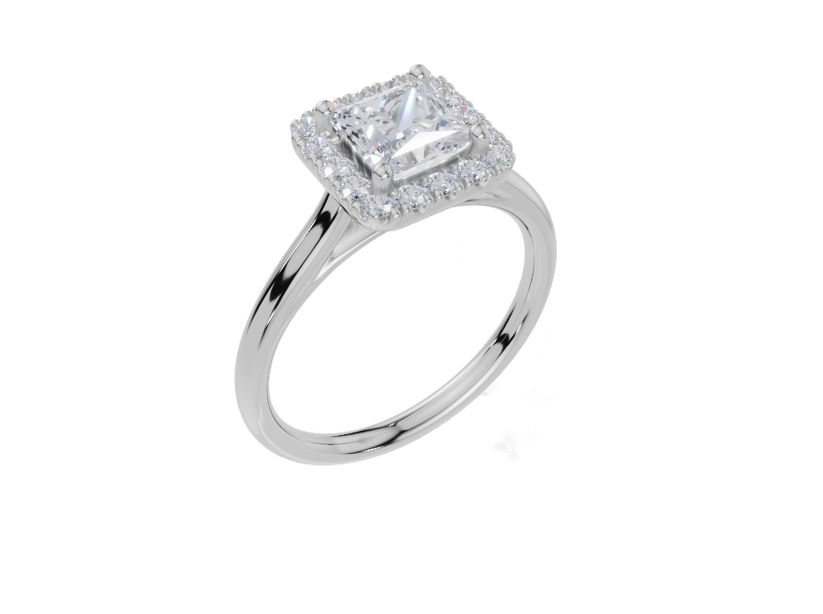 18ct White Gold Princess Cut 1.24 Carat tw of  Diamond Ring