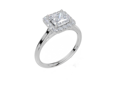 18ct White Gold Princess Cut 1.24 Carat tw of  Diamond Ring