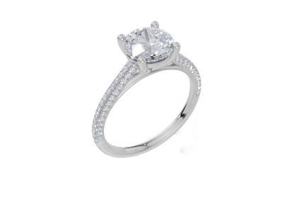 18ct White Gold Round Cut 1.82 Carat tw of  Diamond Ring
