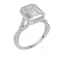 18ct White Gold Emerald Cut 3.30 Carat tw of Lab-Grown Diamond Ring