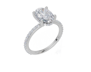 18ct White Gold Oval Cut 2.42 Carat tw of Lab-Grown Diamond Ring