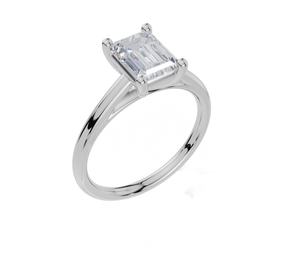 18ct White Gold Emerald Cut 1.50 Carat of Lab-Grown Diamond Ring
