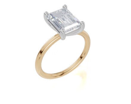 18ct Yellow Gold Emerald Cut 3.00 Carat of  Diamond Ring