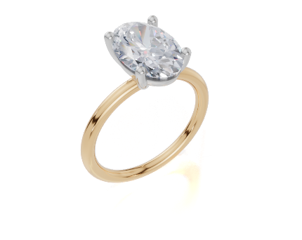18ct Yellow Gold Oval Cut 3.00 Carat of Lab-Grown Diamond Ring