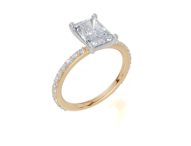18ct Yellow Gold Radiant Cut 1.82 Carat tw of  Diamond Ring
