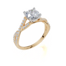 18ct Yellow Gold Round Cut 1.30 Carat tw of  Diamond Ring