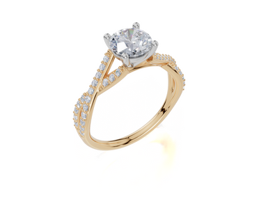 18ct Yellow Gold Round Cut 1.30 Carat tw of  Diamond Ring