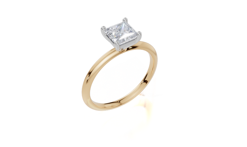 18ct Yellow Gold Princess Cut 1.00 Carat of  Diamond Ring