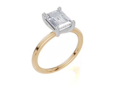 18ct Yellow Gold Emerald Cut 2.00 Carat of Lab-Grown Diamond Ring