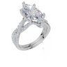 18ct White Gold Marquise Cut 3.41 Carat tw of Lab-Grown Diamond Ring and 18ct White Gold 0.29 Carat tw of Lab-Grown  Diamond Band