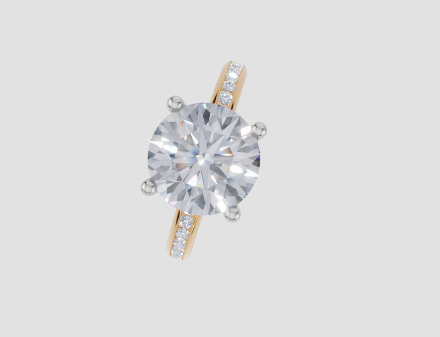 18ct Yellow Gold Round Cut 3.42 Carat tw of Lab-Grown Diamond Ring