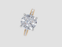 18ct Yellow Gold Round Cut 3.42 Carat tw of Lab-Grown Diamond Ring