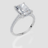 18ct White Gold Radiant Cut 3.42 Carat tw of Lab-Grown Diamond Ring