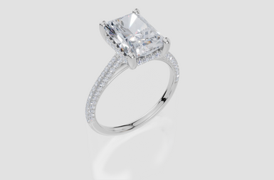 18ct White Gold Radiant Cut 3.42 Carat tw of Lab-Grown Diamond Ring