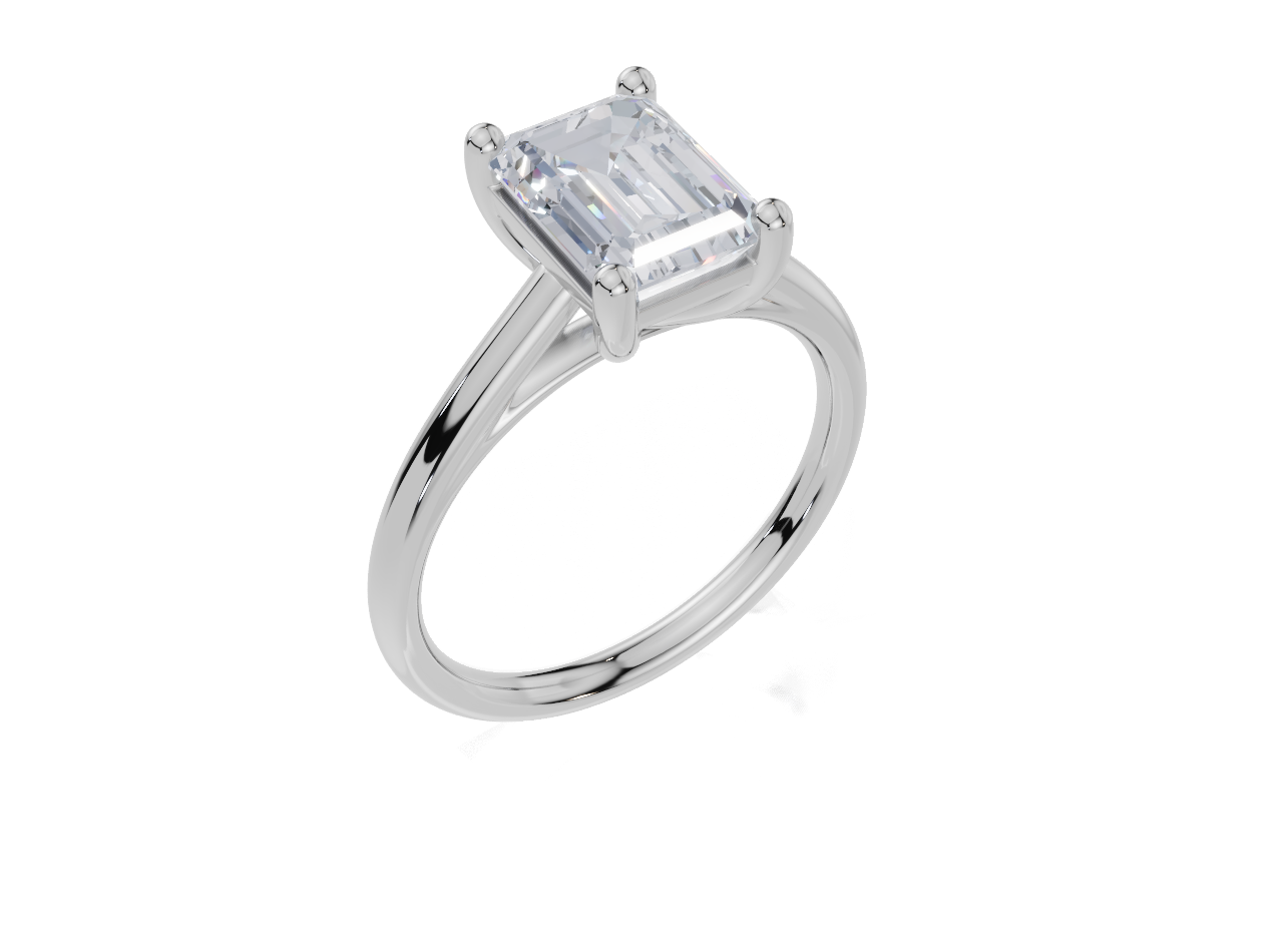 18ct White Gold Emerald Cut 2.00 Carat of Lab-Grown Diamond Ring
