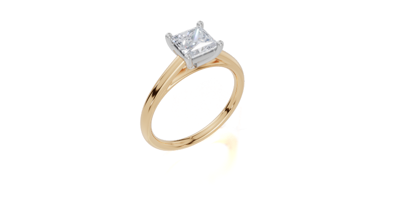 18ct Yellow Gold Princess Cut 1.00 Carat of  Diamond Ring