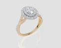 18ct Yellow Gold Oval Cut 1.19 Carat tw of  Diamond Ring