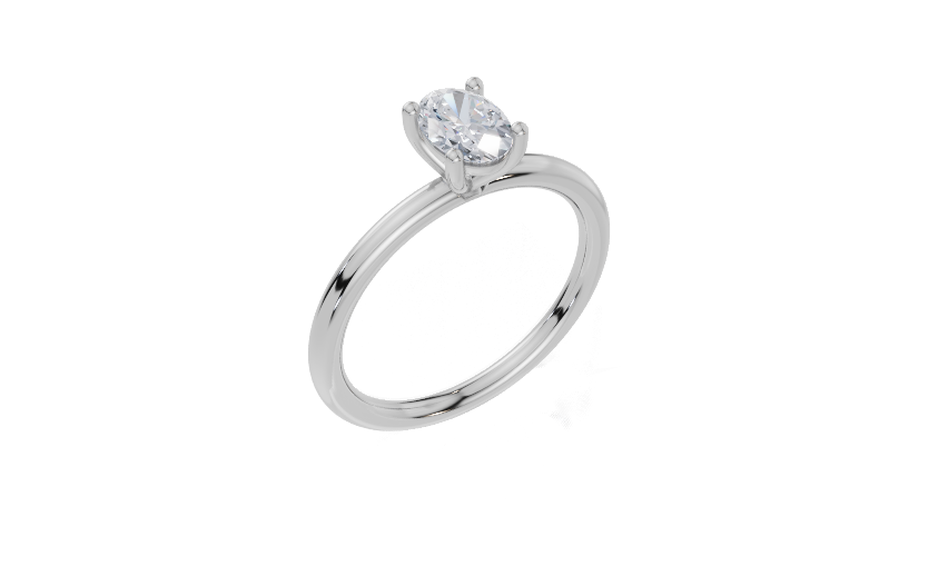 18ct Yellow Gold Oval Cut 0.50 Carat of  Diamond Ring
